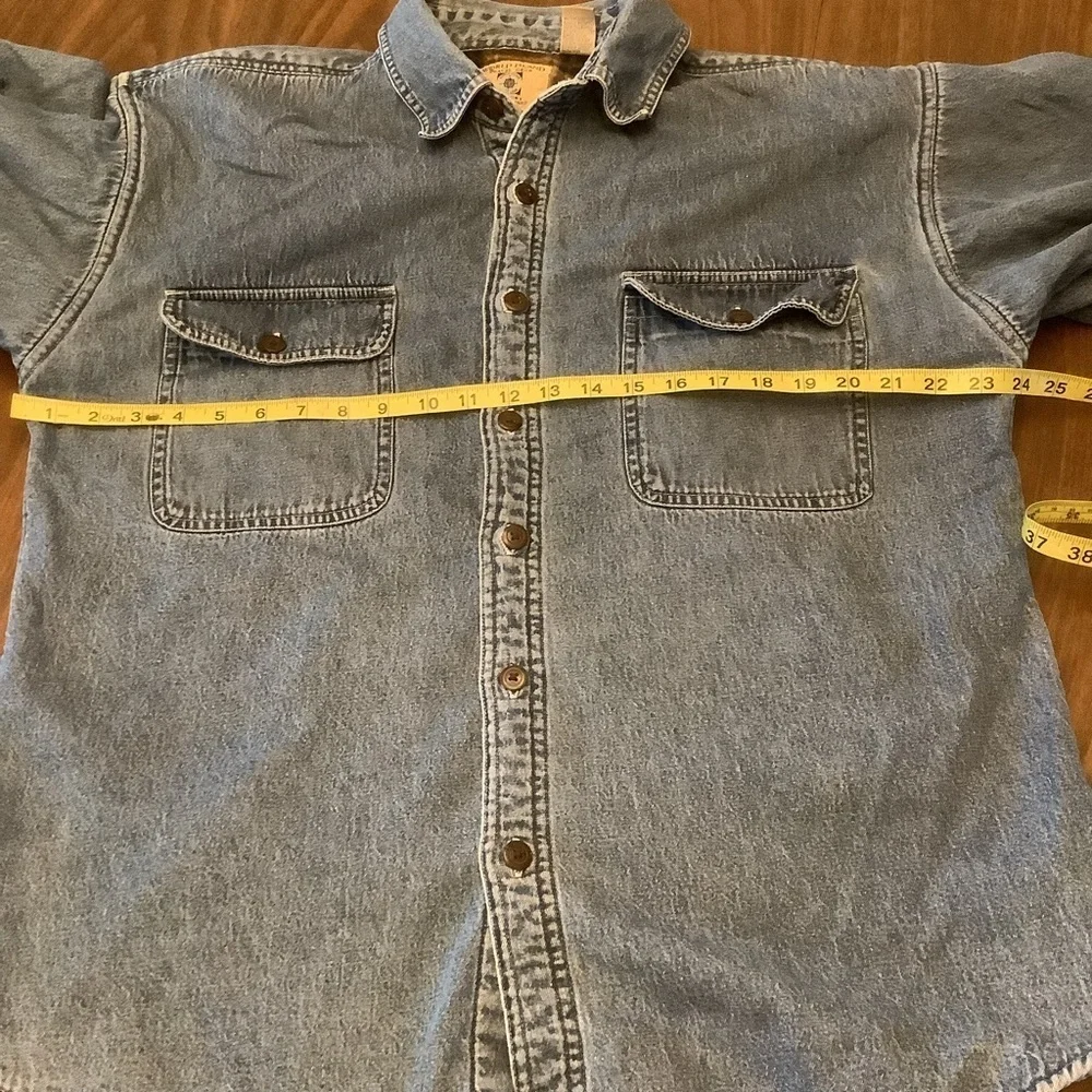 Fleece Lined Denim Chore Jacket Workwear Utility Coat Men’s L